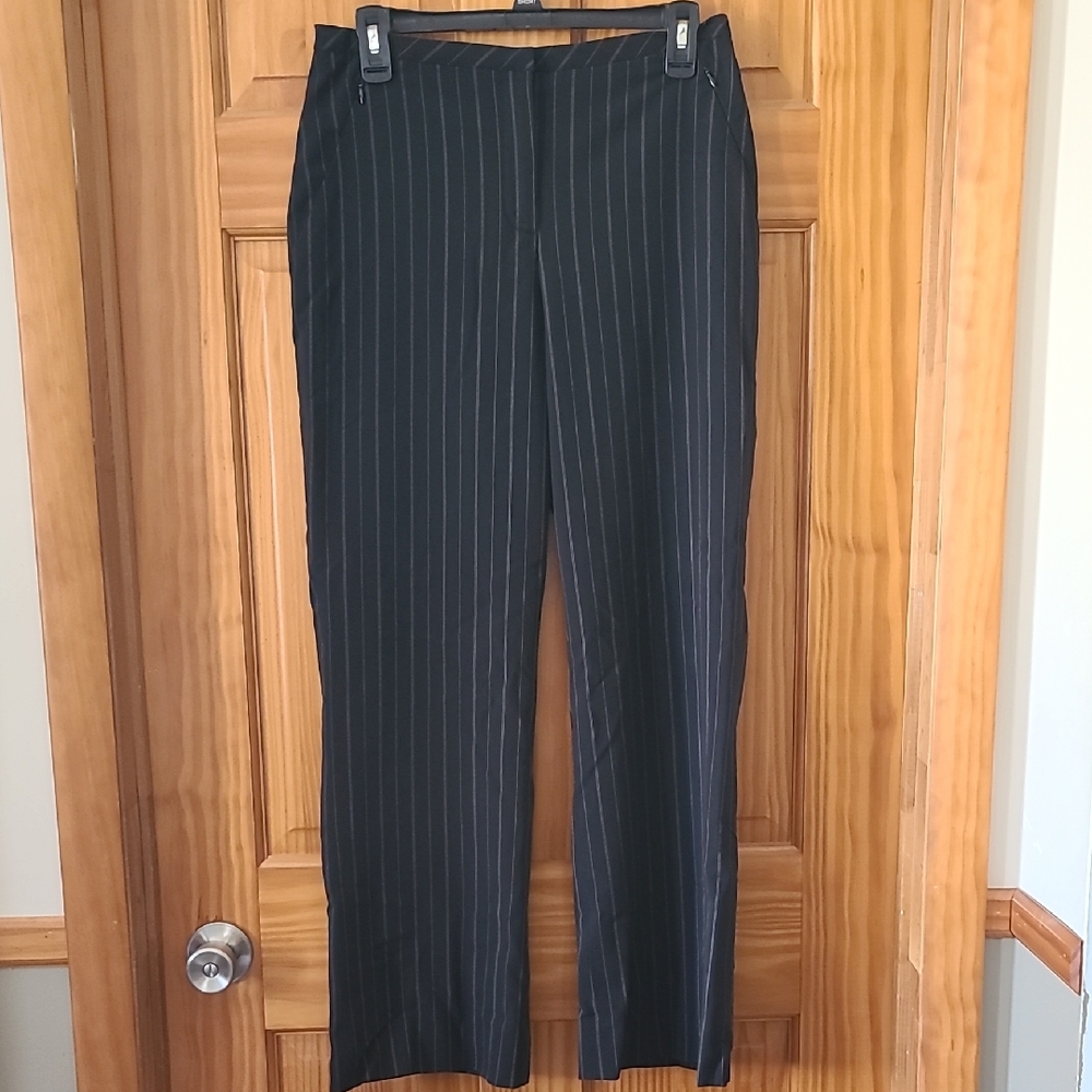 Dalia Black Pinstripe Wide Leg Pants